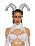 Cosplay Couture Silver Horns on a Hoop