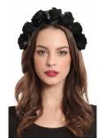 Black Rose Headband (Handmade)