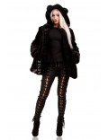 Fur coat with hood and cat ears X75