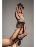 Transparent Black Tulle Gloves U1205