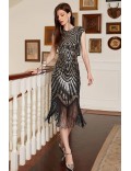 Elegant Black Flapper Dress with Sequins X5532