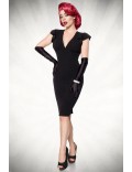 Retro Style Bodycon Midi Black Dress