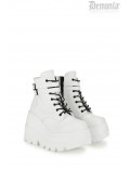 SHAKER White High Platform Boots 