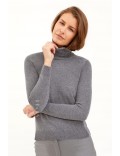 Warm Turtleneck Sweater (gray melange)