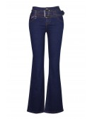 Women's Blue Flared Jeans with Belt X8117 (108117) - foto