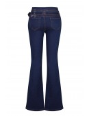 Women's Blue Flared Jeans with Belt X8117 (108117) - цена, 4