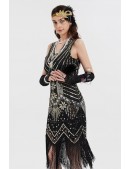 Gatsby Girl Costume (dress, gloves, headband, necklace, cigarette holder) (611047) - 6, 14