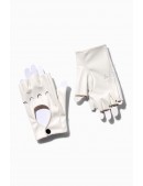 White Faux Leather Fingerless Gloves X208 (601208) - foto