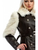 Winter Faux Leather Coat with Fur X5050 (115050) - 3, 8