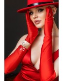 Long Red Satin Gloves UV202 (601202) - оригинальная одежда, 2