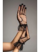 Transparent Black Tulle Gloves U1205 (601205) - foto