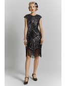 Elegant Black Flapper Dress with Sequins X5532 (105532) - цена, 4