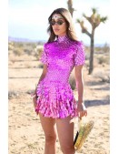 Metallic Party Bodysuit with Skirt (129241) - 8, 18