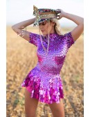 Metallic Party Bodysuit with Skirt (129241) - 7, 16