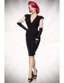 Retro Style Bodycon Midi Black Dress (105265) - foto