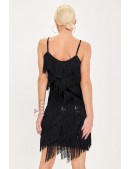 Black Glitter Dress with Fringe X5585 (105585) - 3, 8