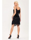 Black Glitter Dress with Fringe X5585 (105585) - цена, 4