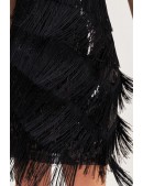 Black Glitter Dress with Fringe X5585 (105585) - материал, 6