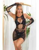 Sparkling Sexy Fishnet Dress and Gloves (127192) - 5, 12