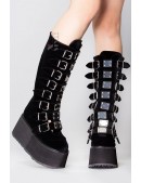 Demonia High Platform Velvet Boots (310039) - материал, 6