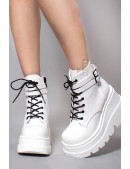 SHAKER White High Platform Boots (310041) - 3, 8