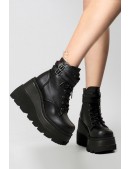 SHAKER PU Leather Black High Platform Boots (310042) - оригинальная одежда, 2