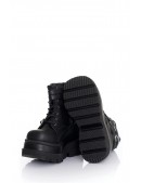 SHAKER PU Leather Black High Platform Boots (310042) - 4, 10