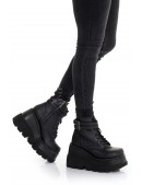 SHAKER PU Leather Black High Platform Boots (310042) - цена, 4