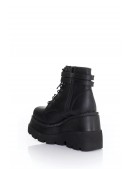 SHAKER PU Leather Black High Platform Boots (310042) - 3, 8