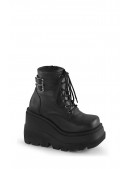 SHAKER PU Leather Black High Platform Boots (310042) - 5, 12