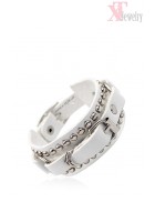 XTJ White Leather Studded Bracelet