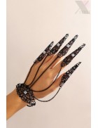 Filigree bracelet with claws and rhinestones