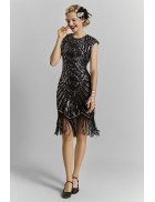 Elegant Black Flapper Dress with Sequins X5532