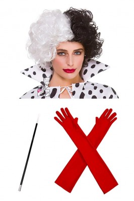 Cruella De Vil Accessories (wig, cigarette holder, gloves)