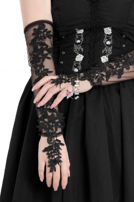 Long Transparent Gloves with Lace