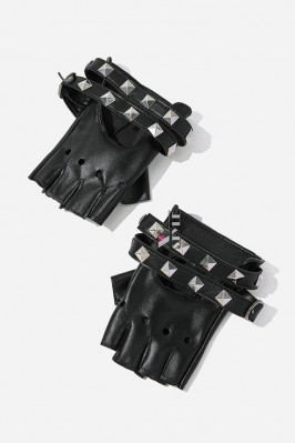 Fingerless Faux Leather Gloves XT183