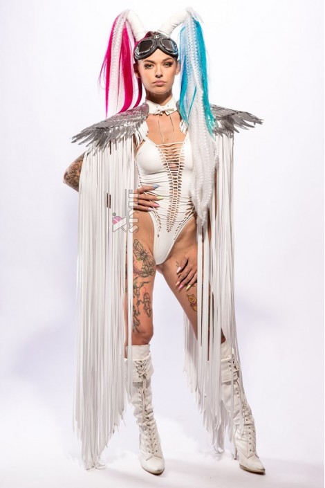 Festival Cape with Fringe and Angel Wings (104132)