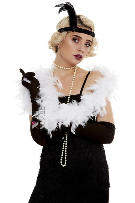 UF-Vintage White Feather Boa (714214)