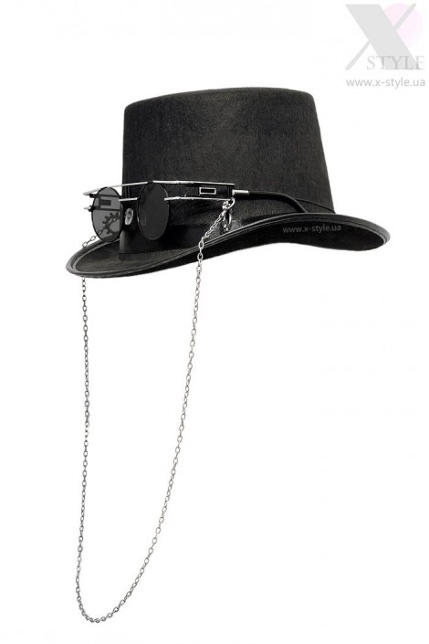 Men's Top Hat with Glasses and Chain (611026)