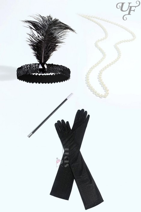 Gatsby Accessories Set (Gloves, Beads, Cigarette Holder, Headband) (611016)