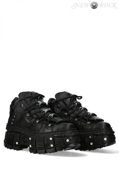 New Rock Leather Platform Screwed Boots (314027-2)