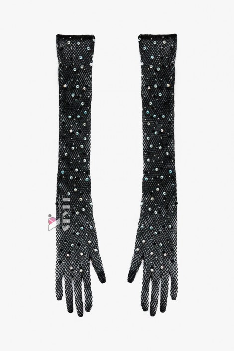 Black Rhinestone Gloves (601192)