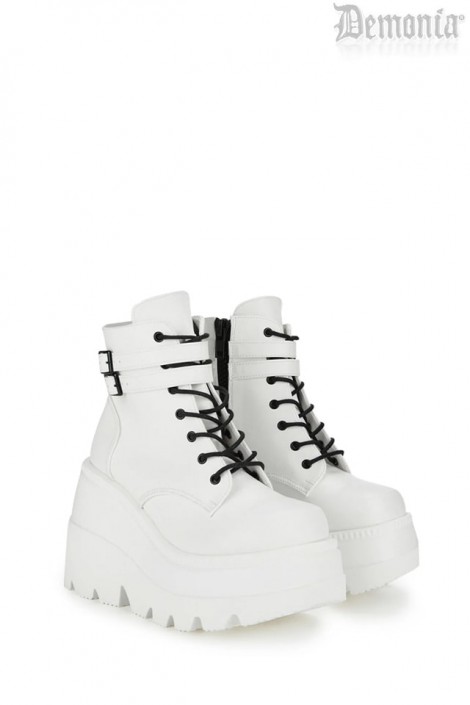 SHAKER White High Platform Boots (310041)