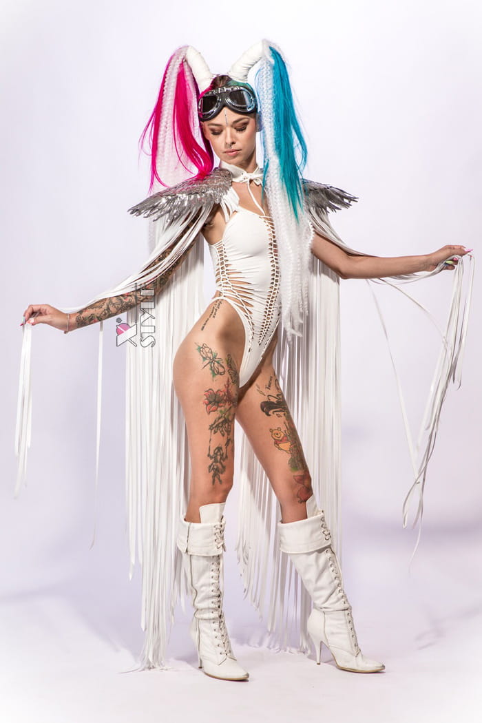 Festival Cape with Fringe and Angel Wings, 7