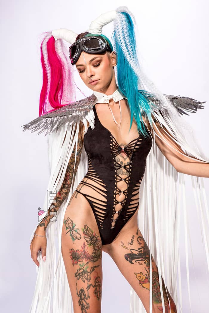 Festival Cape with Fringe and Angel Wings, 3