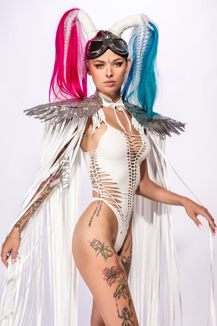 Festival Cape with Fringe and Angel Wings, 5