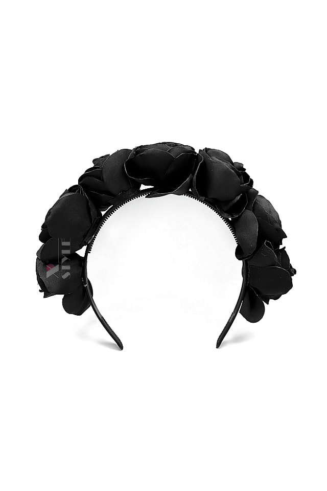 Black Rose Headband (Handmade), 3