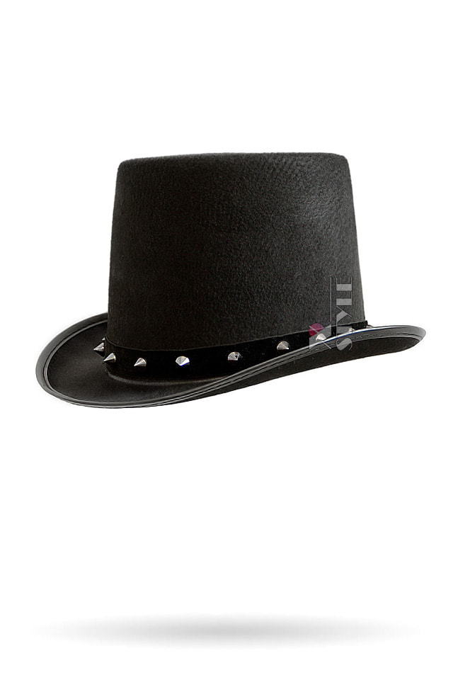 Black Top Hat with Spikes