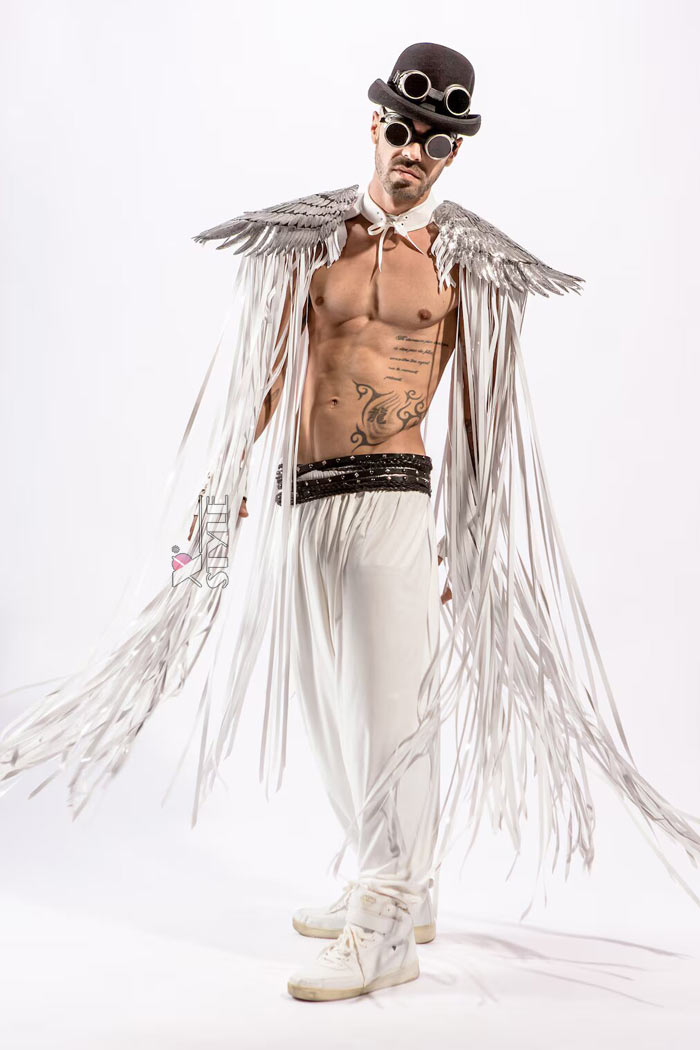 Men's Tassel Cape with Wings, 13