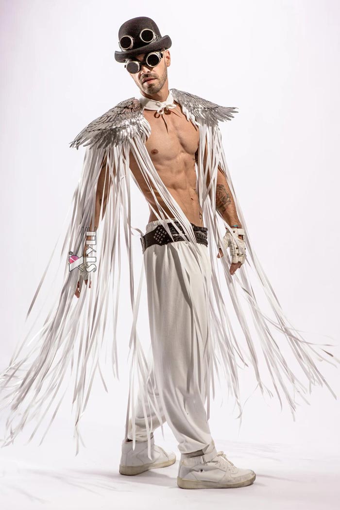 Men's Tassel Cape with Wings, 9